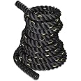 ZENY Exercise Battle Rope 1.5/2 Inch Diameter 30ft/40ft/50ft Length Poly Dacron Workout Exercise Training Rope Core Strength Muscles Building Conditioning Rope Home Gym Equipment
