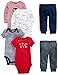 Simple Joys by Carter's Baby Boys' 6-Piece Bodysuits (Short and Long Sleeve) and Pants Set, Multicolor/Bear/Dogs/Stripe/Text Print, Preemie