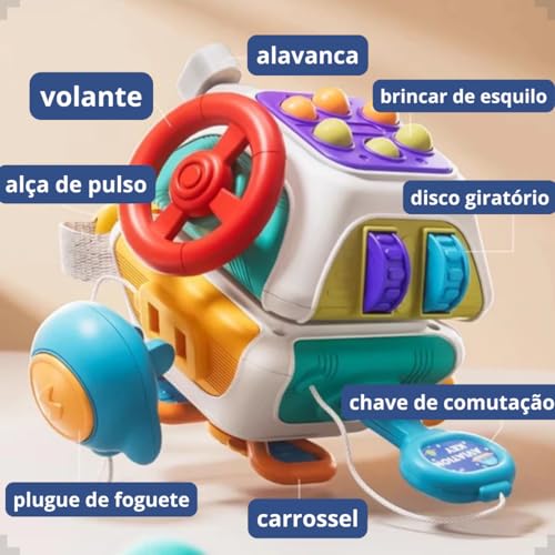 Brinquedo Sensorial Bebe Infantil Montessori 10 em 1 Kidino Cubo de Atividades Educativo