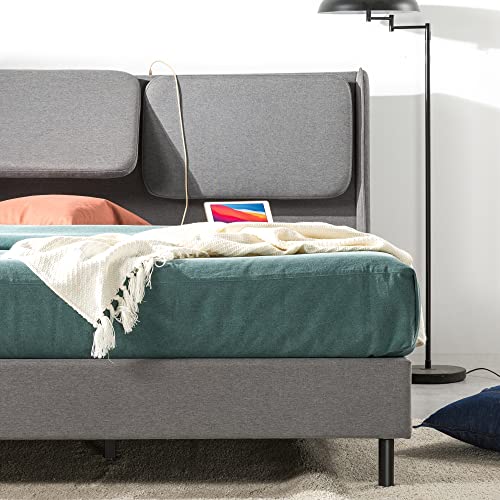 ZINUS Avery Platform Bed with Reclining Headboard and USB Ports / No