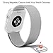 Tirnga Milanese Loop Mesh Smooth Stainless Steel Metal Strap Freely Fully Magnetic Closure Clasp Wrist Band Replacement Bracelet for Watch Band Series 3/2/1, 38 mm, Silver