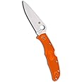 Spyderco Endura 4 Lightweight Signature Knife with 3.80" VG-10 Steel Blade and Orange FRN Handle - PlainEdge - C10FPOR