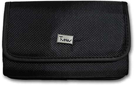 Huawei Mate 8 NXT-TL00 Heavy Duty [Horizontal Rugged Canvas ] Nylon Casefits the Phone+ Hard Case ,Extended Battery /Lifeproof /Otterbox Protective Case on it-Black
