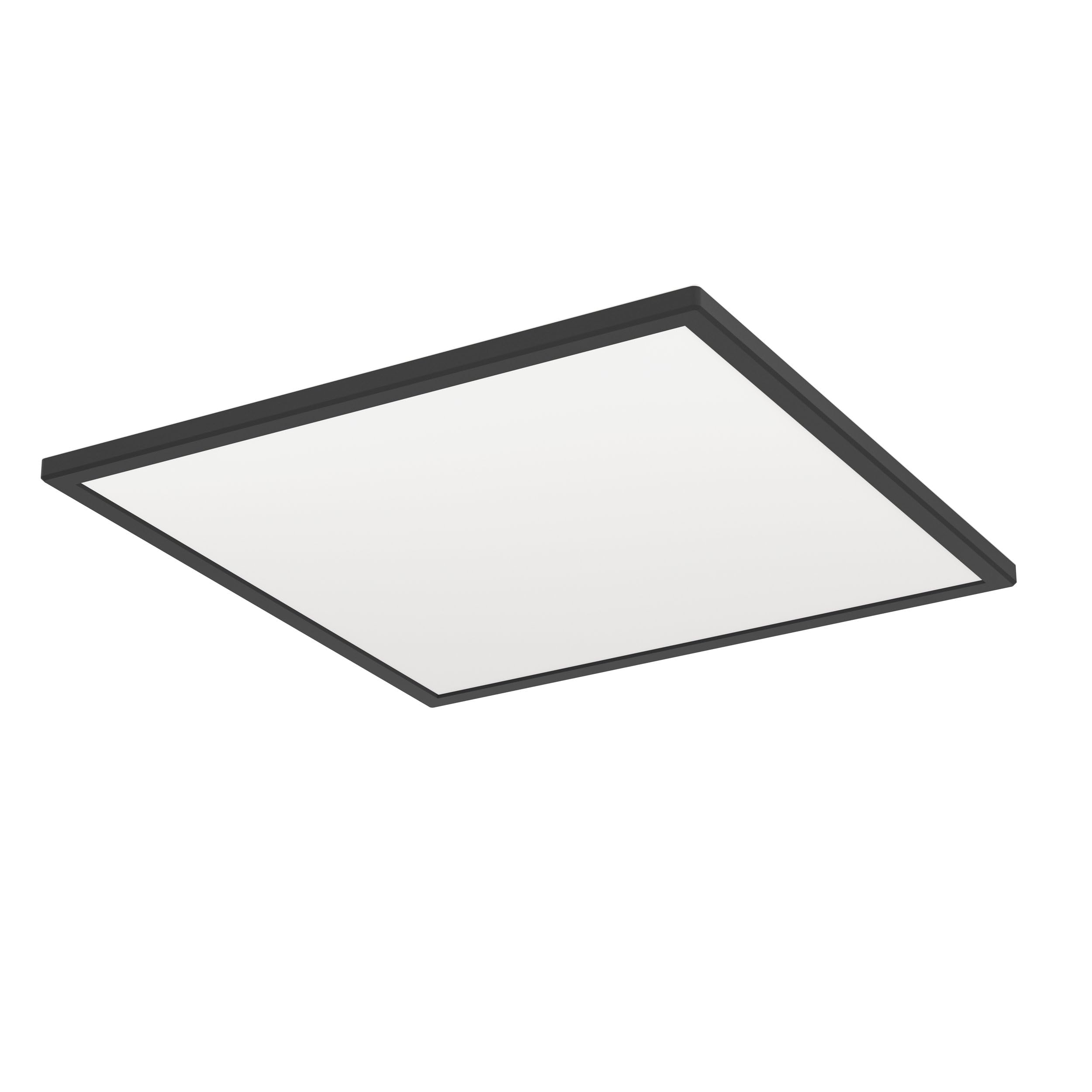 Eglo Connect.z Smart Home LED Bathroom Ceiling Light Rovito-Z, ZigBee, app and Alexa Voice Control, Warm White-Cold White, RGB, dimmable Ceiling lamp, Black, IP44, 50x50 cm