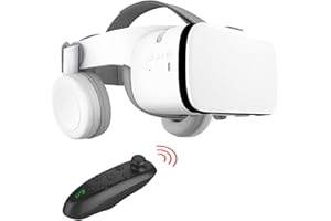 THAFIKZI Virtual Reality Headset for Phones 3D VR Glasses with Remote Controller for Movies & Games Metaverse Goggles with Bluetooth Headset, Compatible with iPhone/Android Phones (Vrpark Controller)