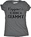 Womens Happiness is Being a Grammy Funny T Shirt Gift Grandmother for Grandma Funny T Shirts Mother's Day Tops for Women Cool Grandma Top Women's Novelty Dark Grey L