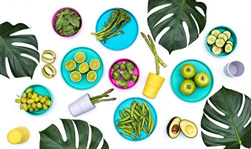 BOBO&BOO Plant-Based Dinnerware Set for Children, 3 Pieces - Eco-Friendly Kids Dishes, Microwave and Dishwasher Safe - Biodegradable Cups, Plates, and Bowls - Plant-Based Dishware - TROPICAL - Thumbnail 3