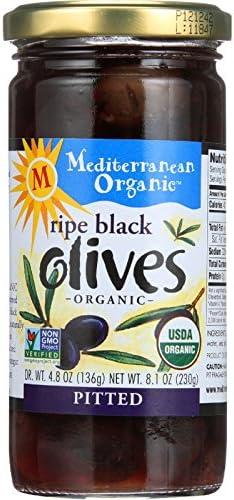 Mediterranean Organic Organic Tree-Ripened Black Olives 8.1 oz. (Pack of 12)12