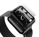 iCASEIT Apple Watch Snap-On Case & Glass 38mm (Pack of 3) Premium Slim & Light Impact & Scratch Protection (Include 3 Screen Protectors) iWatch Cases 38 mm - Black x 3