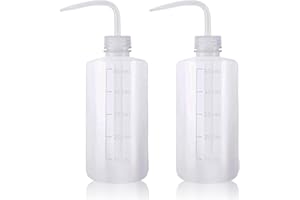 YONGDA Squeeze Bottles 2-Pack (500ml/16.9oz) Heavy-Duty Squirt Bottle for Cleaning, Plant Watering & Lab Use, Leak-Proof LDPE Wash Bottles with Measurement Scale