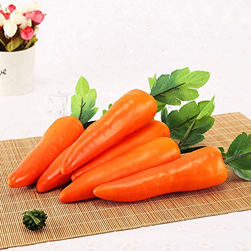 5 Pcs Plastic Carrots Simulation Carrots Fake Carrot Artificial Vegetable Carrots for Home Kitchen Party Pub Decoration