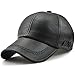 GESDY Men's Vintage Adjustable PU Leather Baseball Cap Outdoor Sports Driving Sun Hat, Black1, 56-61cm