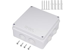 Zulkit Junction Box ABS Plastic Dustproof Waterproof IP65 Universal Electrical Boxes Project Enclosure White 5.9 x 5.9 x 2.8 inch (150 x 150 x 70mm)
