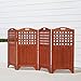 VIFAH V163 Malibu Outdoor Wood Privacy Screen with 4 Panels - 46