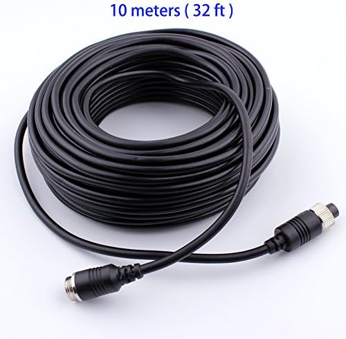 Zhiren 10m 32ft 4pin Cable Backup Camera Cable Video Power Extension Aviation Connector Cable for Rear View Camera System applicable to Bus Truck Trailer RV Van Reverse Parking Camera Waterproof Shock