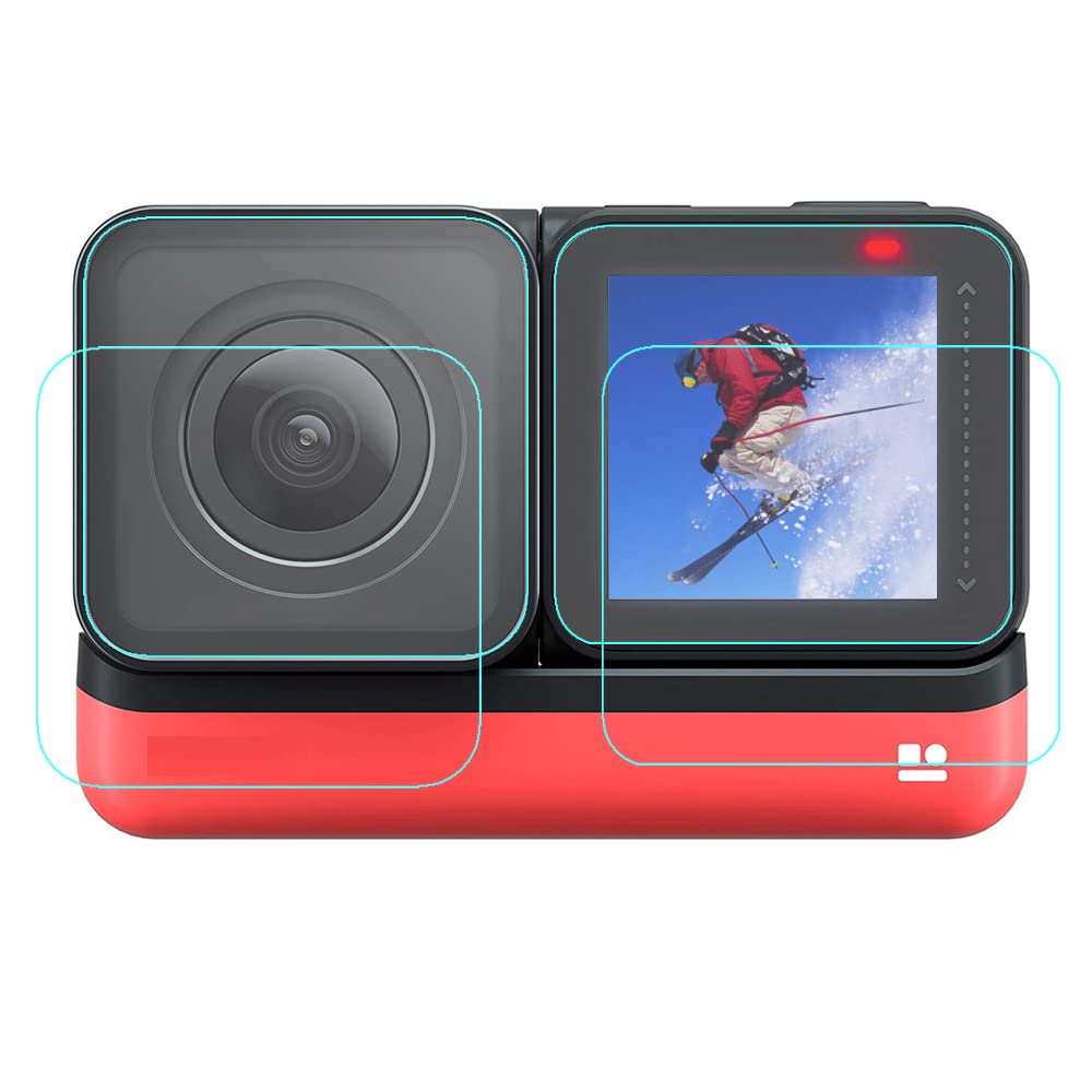 FANZR Screen Protector Compatible for Insta360 ONE R/RS Twin Edition and 4k Wide Angle Camera (4 Pack), 9H Hardness Anti-Scratch Tempered Glass