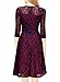 Miusol Women's Vintage Floral Lace 2/3 Sleeve Cocktail Evening Party Dress