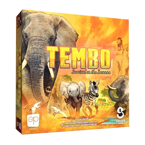 Tembo: Survival On The Savanna Board Game, Guide Your Elephant Herd Across Dangerous Terrain, A Cooperative Strategic Game for Families and Adults, Solo Campaign Included, 1-4 Players, Ages 10+ at Amazon