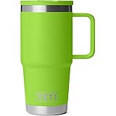 YETI Rambler 20 oz Travel Mug with Flip Straw Lid &ndash; Stainless Steel, Vacuum Insulated, Leakproof, Cup Holder Friendly, Venom