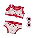 BARWA 3 Sets Summer Clothes Outfits Mermaid Dress and Swimsuits Set Pink Pajamas with Slippers for 18 Inch Dolls Xmas Gift