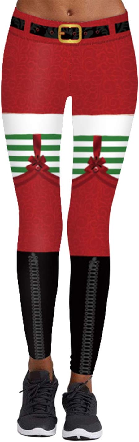 KAKALOT Women 3D Digital Print Ugly Christmas Leggings Stretchy Tights