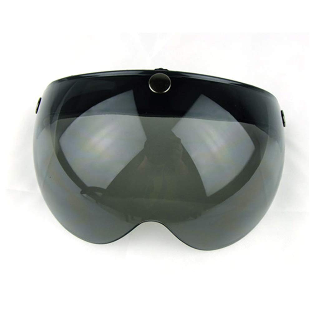Photo 1 of WANCAR Universal Motorcycle Retro Pilot-Style Standard 3 Snap-Button Visor Flip Up Down Open Face Helmet Wind Shield(Dark Smoke)