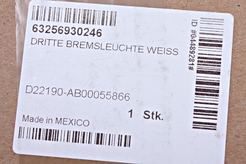 Genuine Trunk Third White Clear Brake Stop light Rear lamp BMW Z4 E85 03-2008