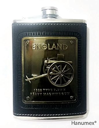 Hanumex Liquor Holder Imported Hip Stitched Leather and Stainless Steel Hip Flask (230 Ml,Black)
