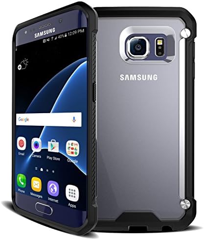 Samsung Galaxy S7 Edge Case, Unives NEW Frosted Series Ultra Slim Anti-Scratch Protective Case with Matte PC Hard Plastic back cover and Rugged Soft TPU Gel Bumper for S7 Edge, BLACK