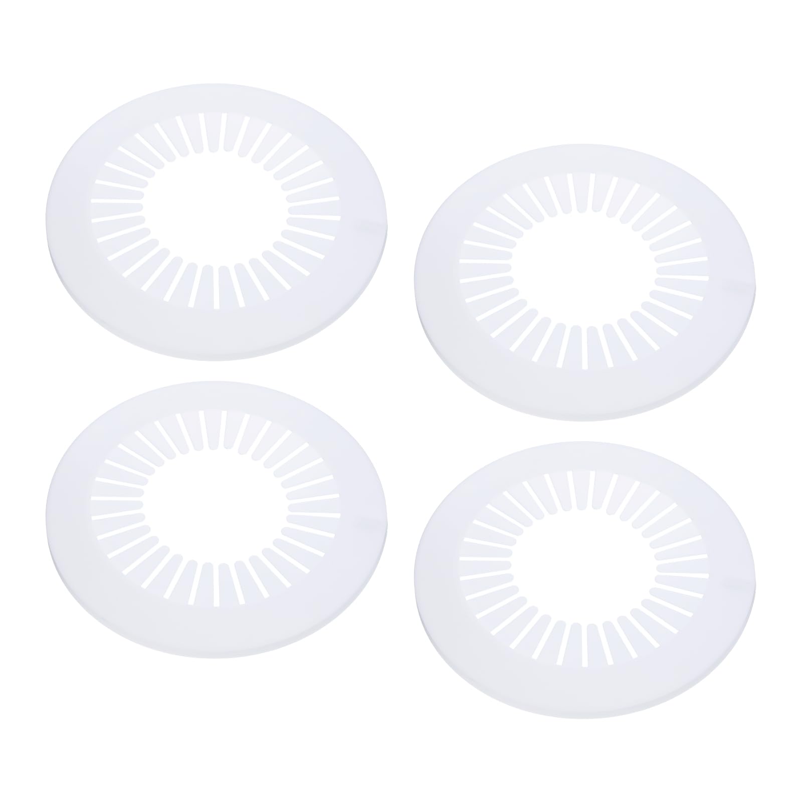 PATIKIL Water Pipe Cover Decoration Fit 2.95"-4.53"(75-115mm), 4 Pcs Flange Water Pipe PP Plastic Escutcheon Plate Collar Drain Line Cover Radiator for Wall Pipe Tube Decor, White