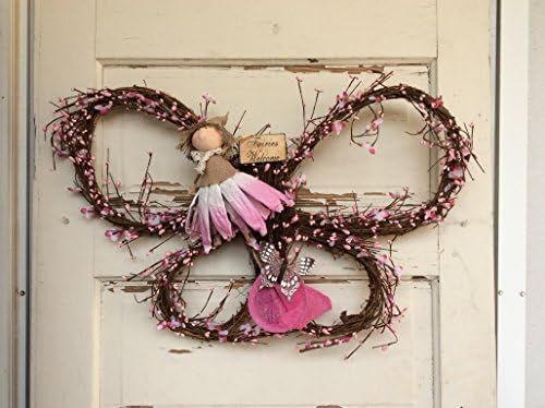 AG Designs Spring Summer Decor - Fairies Welcome Butterfly Pipberry Grapevine Wreath (Pk Pk)