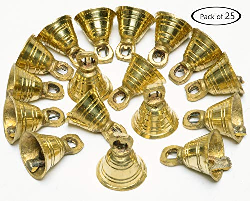 AzKrafts Lot 25 Brass Bells 1.13" H Vintage Style India Craft Decorative Camel Sheep Horse