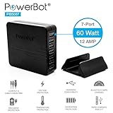 Soundbot Powerbot PB5007 Ultra High-Performance 60W 12A 7 Port USB Charger, Black