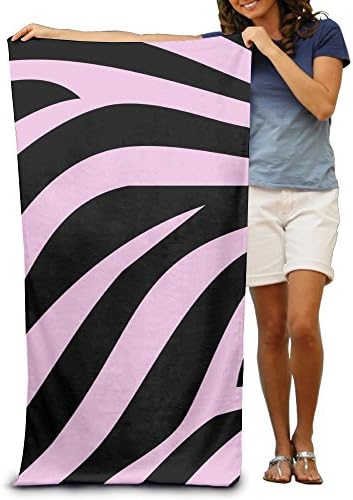Pink Zebra Women's Beach Towel, Pool Towel ,Sport Towel,Thick, Soft, Quick Dry, Lightweight, Absorbent