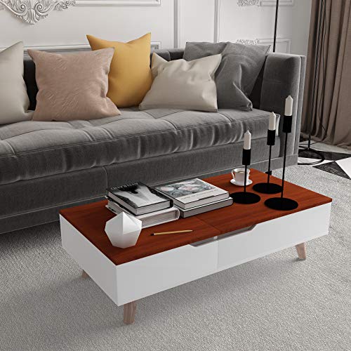 Mecor Lift Top Coffee Table with Hidden Compartment and Storage Drawer