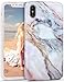 Imikoko iPhone X Case, iPhone Xs Case Matte Marble Slim-Fit Matte TPU Bumper Cases Flexible Rubber Silicone Thin iPhone Case Cover for iPhone x/xs(Pink)
