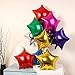 ZOOYOO 35pcs Foil Mylar Balloons,Seven Color 18 Inch Pentagram Balloon For Birthday Party & Wedding Decoration (Star Shape)
