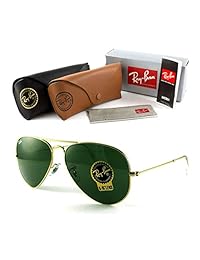 Ray-Ban RB3025 gafas de sol clásicas estilo aviador doradas   cristales verdes (L0205) RB 3025 58 mm