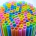 300 PACK Smoothie Straws Jumbo Plastic Extra Wide Drinking Straw - with Recipe E-Book - BPA-Free Straws - Bright Colors - Works for Smoothies, Juices Cocktails and More - by FUMCare
