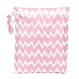 Bumkins Zippered Wet Bag, Pink Chevron