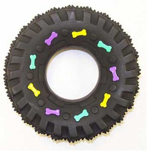 Ethical Squeaky Vinyl Tire Dog Toy, 3-1/2-Inch