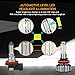JamieWIN H11 Led Headlight Bulbs 12000LM 100W with 4 Sides CSP Chips All in One H8 H9 Fog Lights/Low Beam 3000K Yellow/6000K Cool White/8000K Blue Car Truck Motorcycle Lamp Replacement
