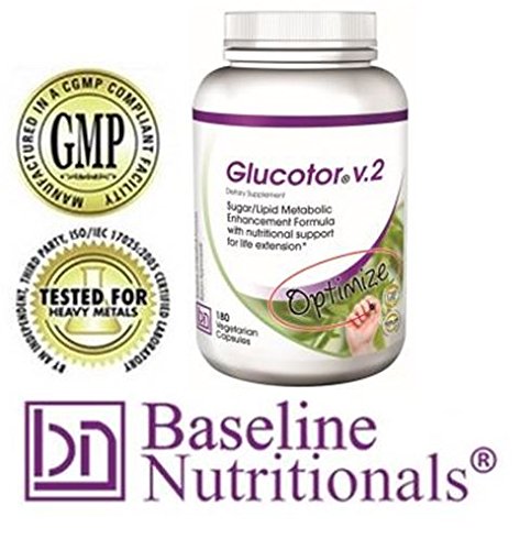 Glucotor v.2 - Blood Sugar Support Supplement with Nopal Cactus, Konjac Mannan, Gymnema, Cinnulin, Bitter Melon & More. Helps Metabolize Glucose and Fats Naturally