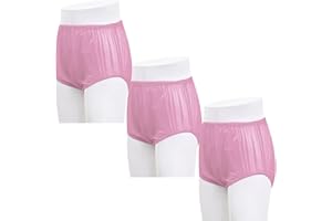 3 Pcs Adult Plastic Pants for Incontinence,Pull-On Adult Diaper Cover Waterproof Plastic Pants Adults Washable Diaper Covers 
