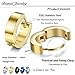 Besteel 10 Pairs Hoop Earrings Gauge Earrings for Men Women Stainless Steel Cool Earrings Set
