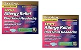 GoodSense Severe Allergy Relief + Sinus Headache, 20 Caplets - 2 Pack (40 Total), Compare to Benadryl Severe Allergy Plus Sinus Headache