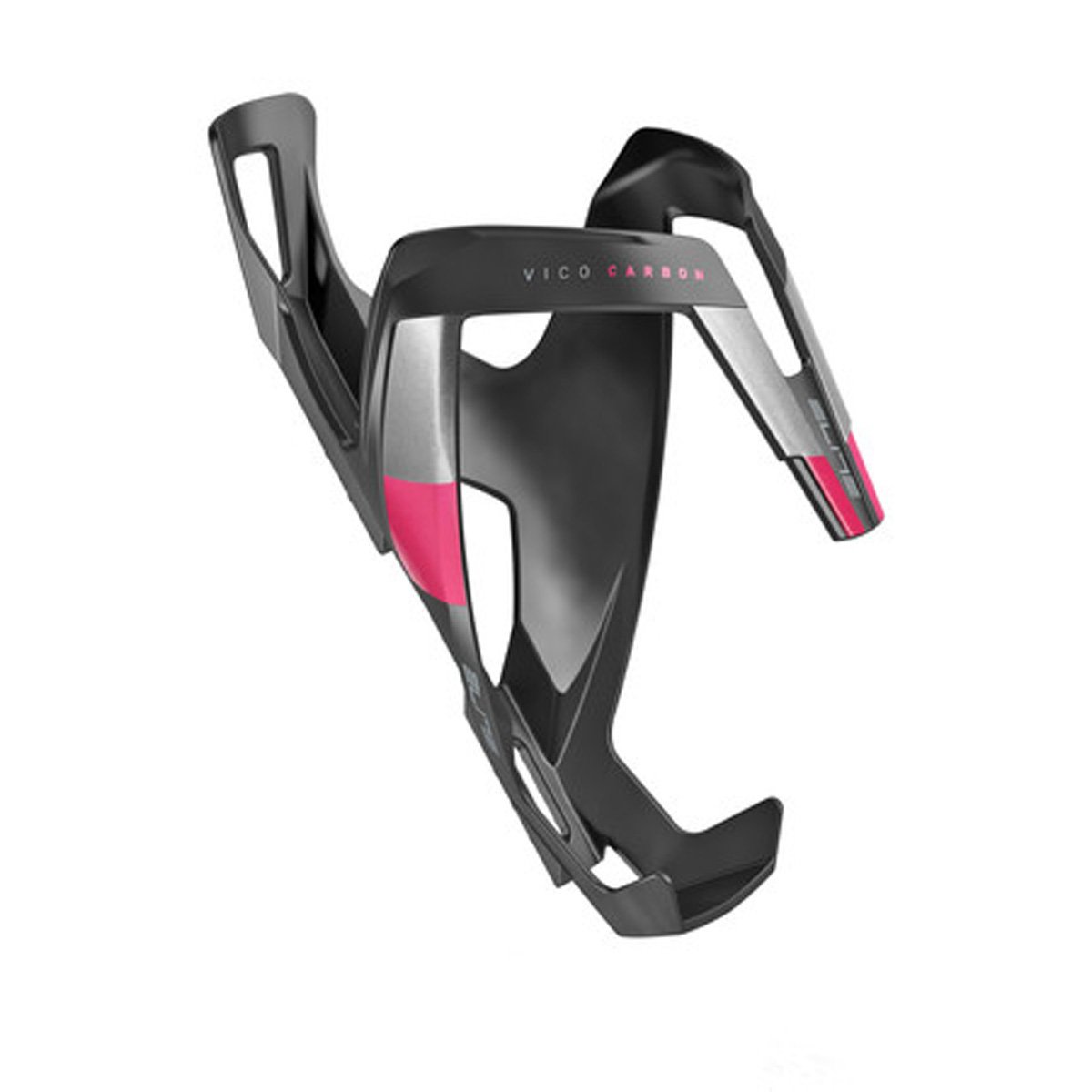 Elite Vico carbon bottle cage gloss black/pink