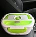 Vmotor Electric Lunch Box Food Heater 12V 40W Car-use Charging Adapter Portable Lunch Heater with Removable 304 Stainless Steel Container Food Grade Material(Green)