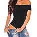 SUBWELL Women Off Shoulder Short Sleeve Bodycon Stretchy Leotard Bodysuit Jumpsuits