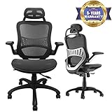High Back Ergonomic Adjustable Office Chair with Breathable Mesh, Weight Capacity Over 300Ibs Passed BIFMA, Adjustable Headrest, Backrest and Flip-up Armrests, Computer Chair, Executive Chair